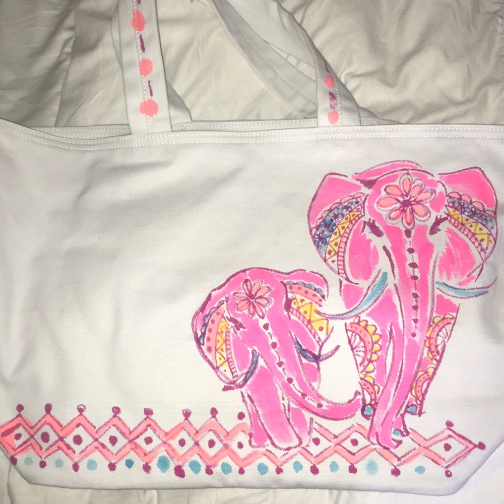 One of a kind Lilly Pulitzer hand painted tote
